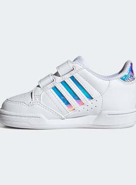 Adidas/阿迪达斯 儿童三叶草复古魔术贴运动板鞋小白鞋 GZ3262