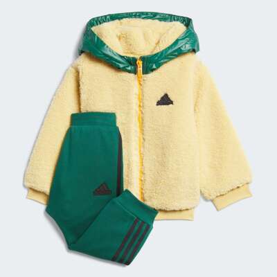 Adidas/阿迪达斯 儿童摇粒绒运动休闲连帽长袖套装 JC9367