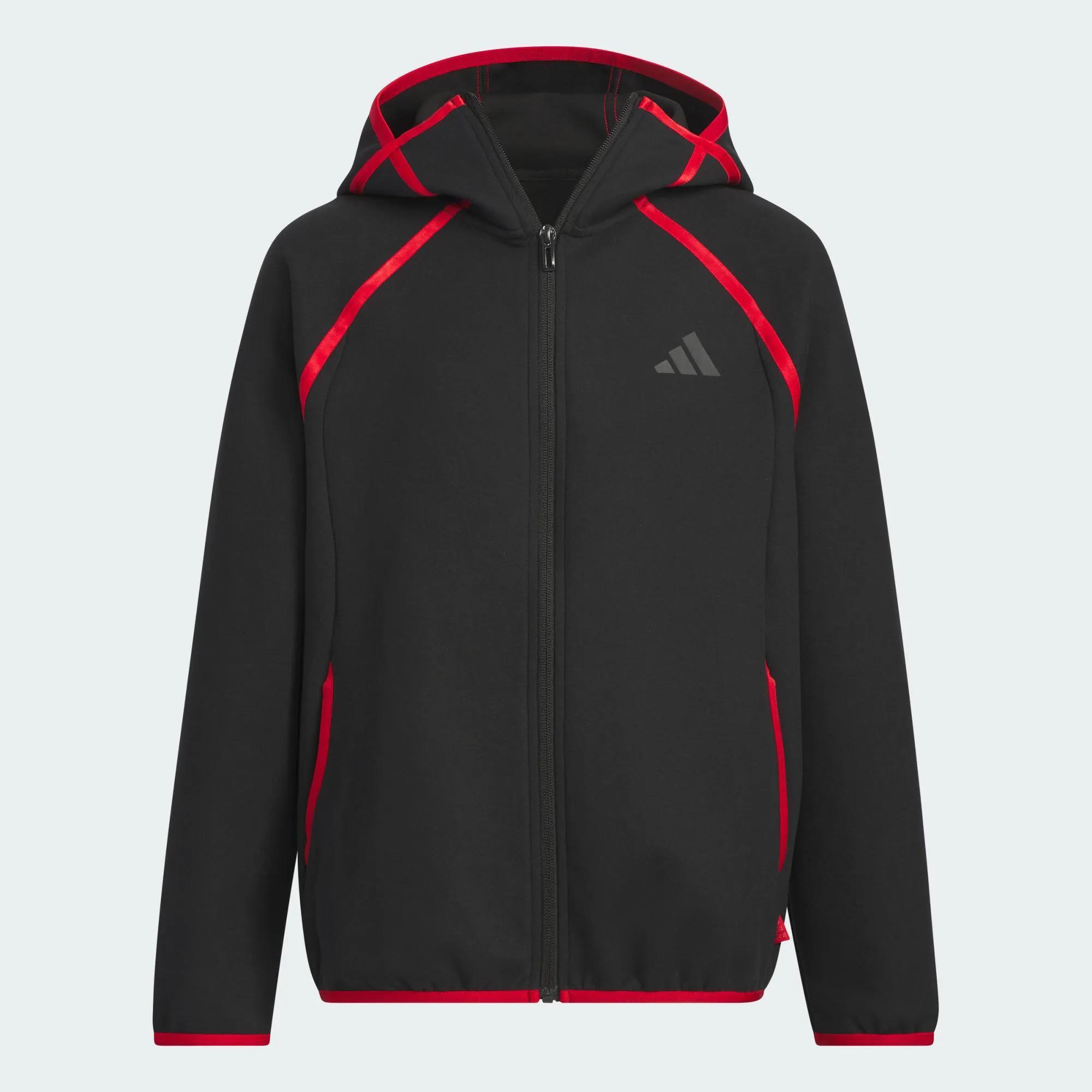 Adidas/阿迪达斯 大童亲子春节撞色运动宽松连帽夹克外套 JN4375