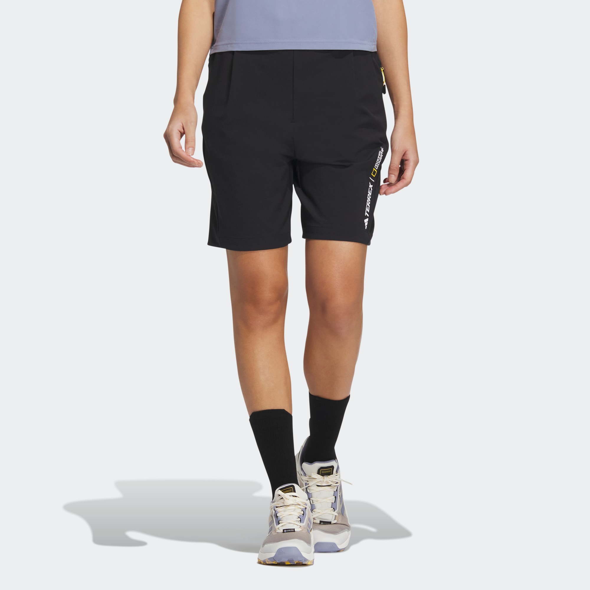 Adidas/阿迪达斯 女子TERREX国家地理联名款户外运动短裤 HY4696