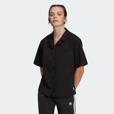 Adidas/阿迪达斯 女子三叶草 SHIRT 运动宽松短袖衬衫 HC2055