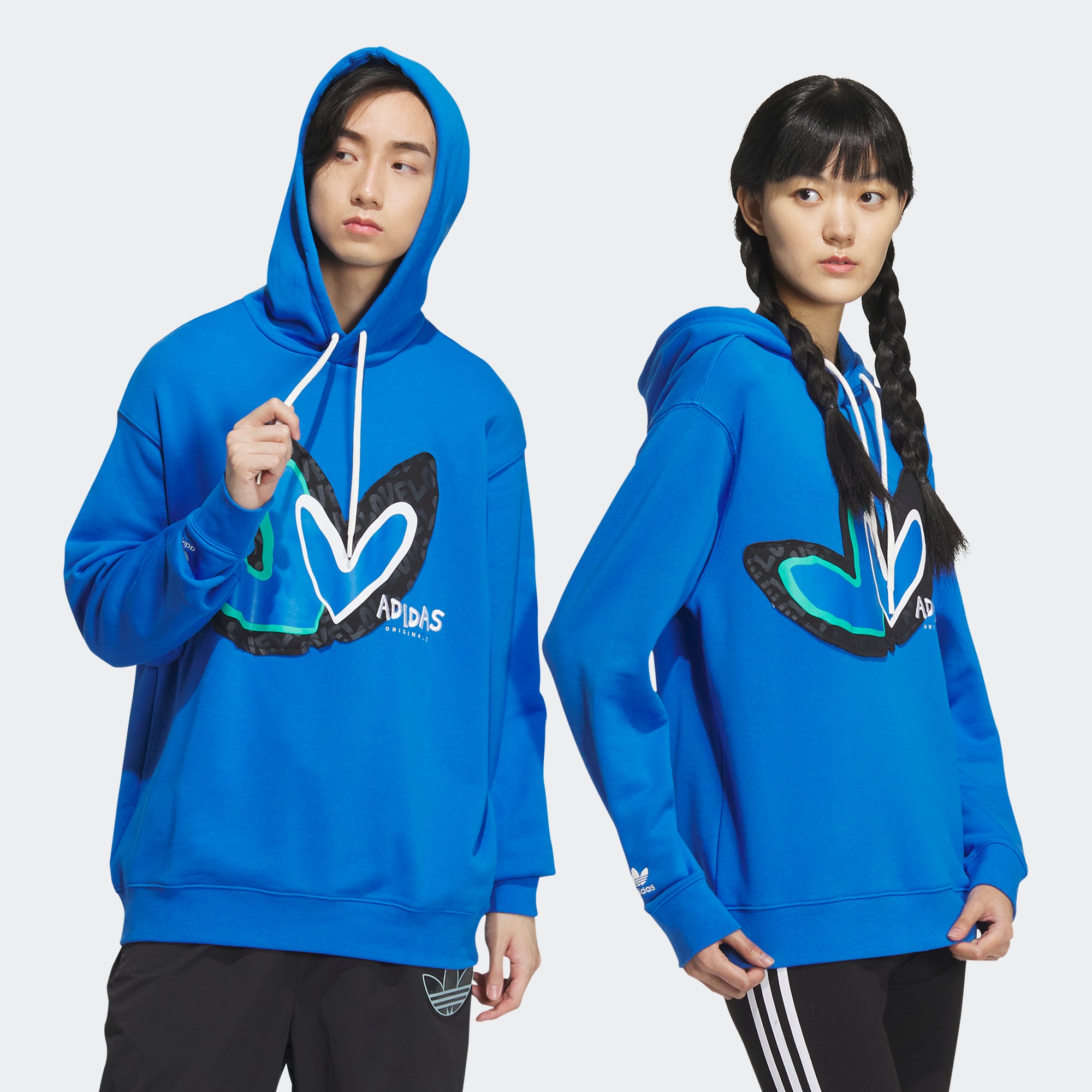 Adidas/阿迪达斯 男女三叶草运动长袖连帽卫衣套头衫 IK8650