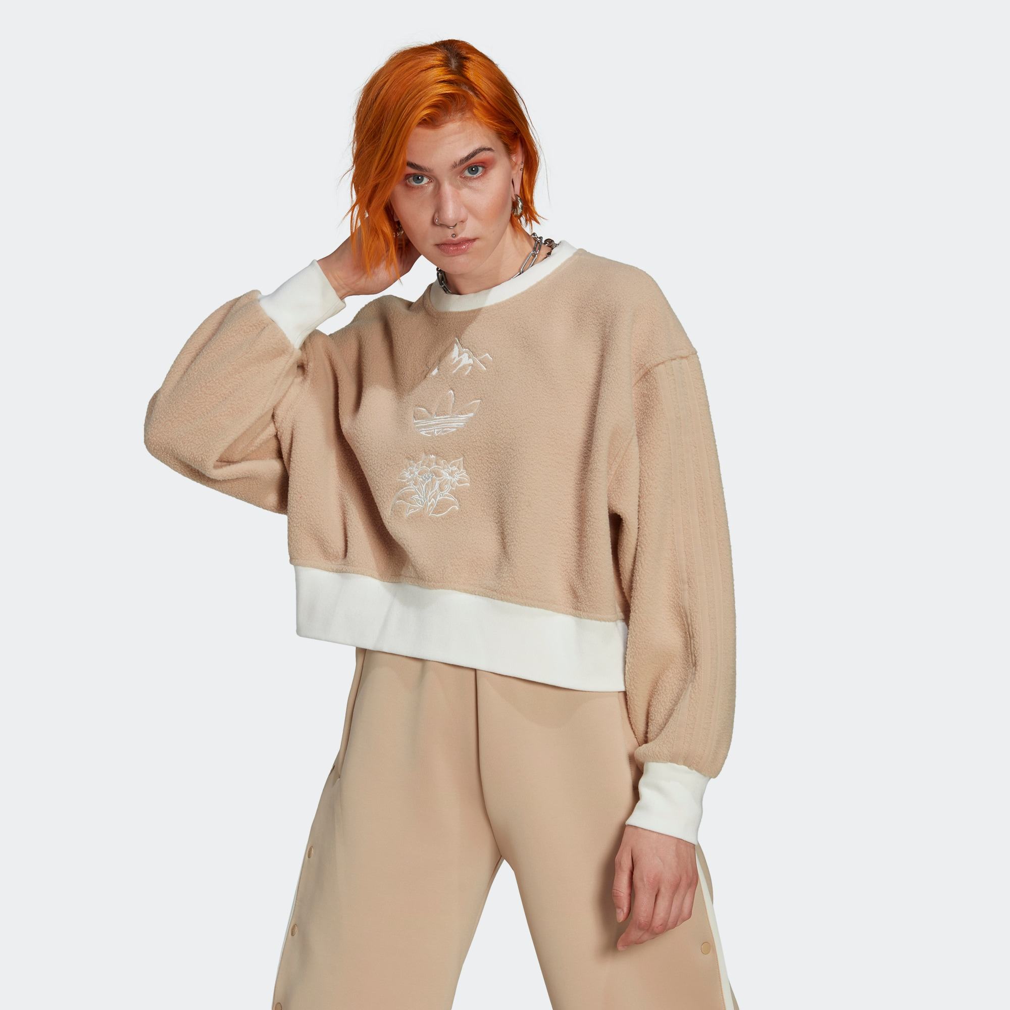 Adidas/阿迪达斯 女子三叶草运动长袖圆领卫衣套头衫 HM1607,运动服/休闲服装,运动卫衣/套头衫,淘宝优惠券,粉丝福利购,淘宝优惠卷