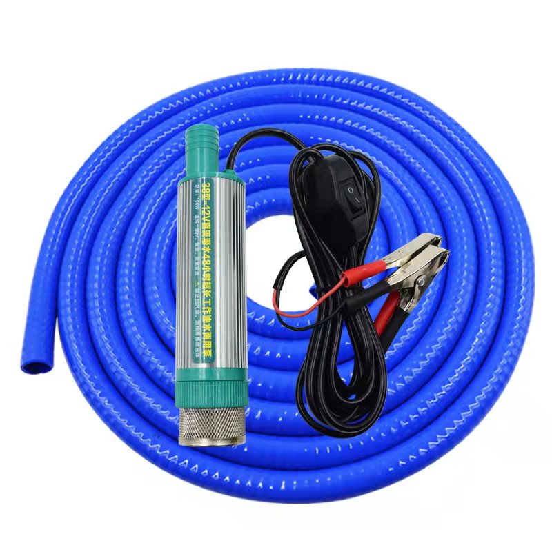 电动抽油泵d12V柴油泵24V220v抽水泵3.9cm超细潜水两用自吸油抽子