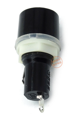 玻璃管保险丝管座5*20盒MF528座子熔断器底座短十字12mm黑色旋钮