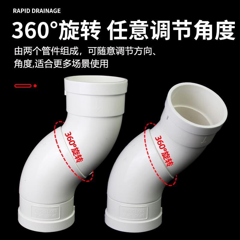 PVC110万向弯头旋转直接