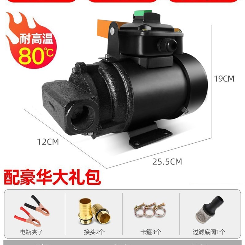 电动抽油泵d12V24V220V伏油泵柴油抽油机抽油器加油机加油泵抽油