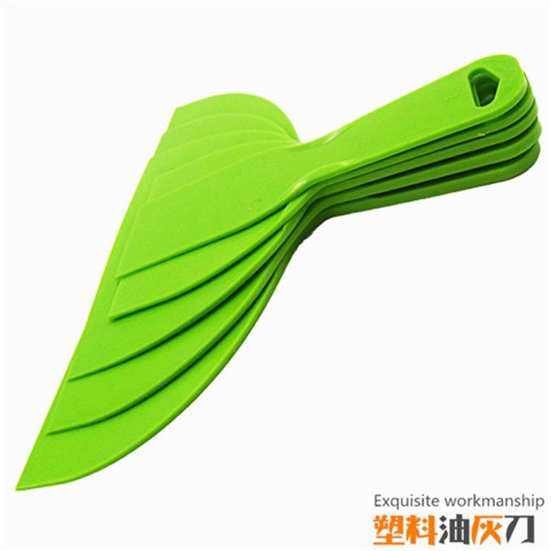 塑料油灰刀批刀绿色带刃小铲刀刮墙面腻子补汽车腻子贴壁纸找平铲