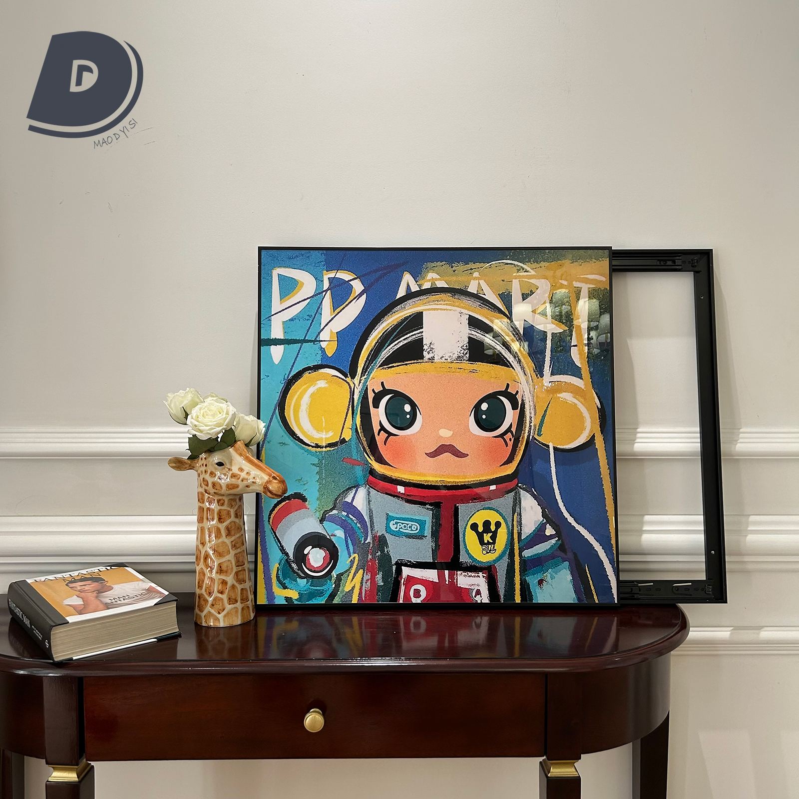 冇D意思 卡通人物遮电表箱画液压杆装饰画客厅推拉电闸开关挂画怎么看?