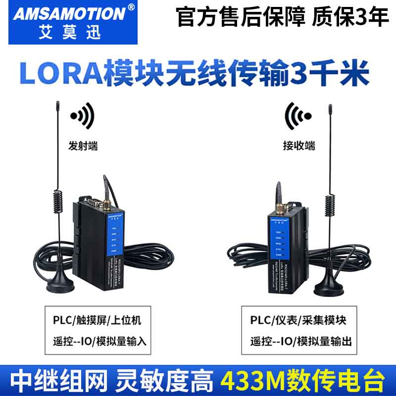 lora无线IO模拟量模块433串口以太网rs485/232收发数传电台-封面