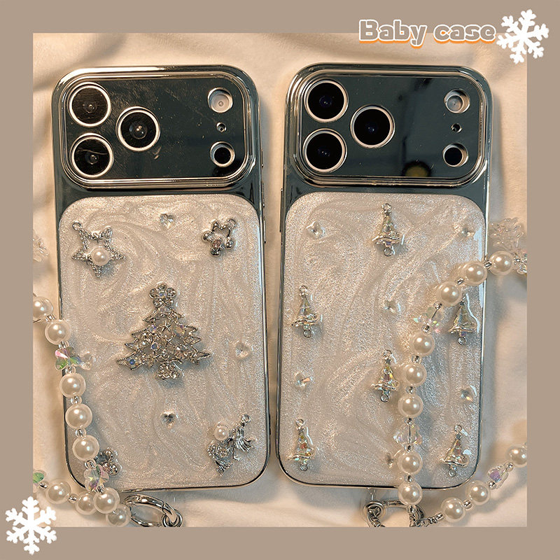 北比高级感立体闪钻星星圣诞树适用苹果17promax手机壳iph