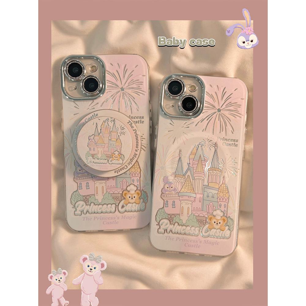 ins梦幻少女成烟花城堡磁吸支架适用苹果15promax手机壳iphone14pro可爱卡通12pm动漫饼饼15高级13新款14全包
