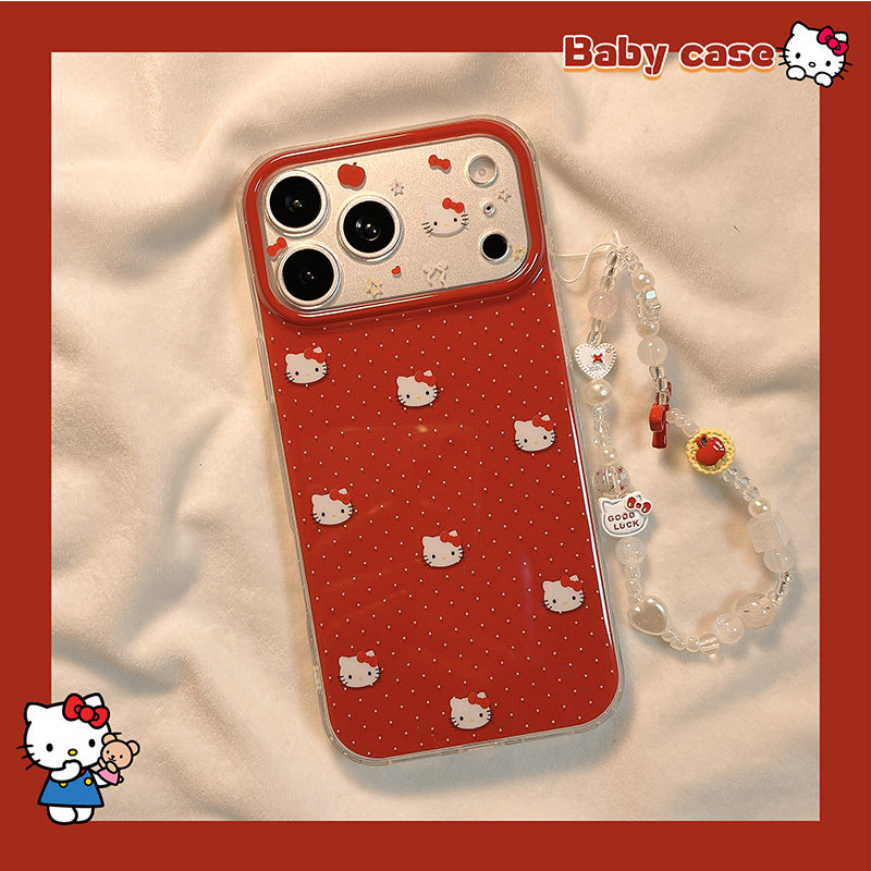 北比新年ins红色波点猫咪头像适用苹果17pro手机壳iphon