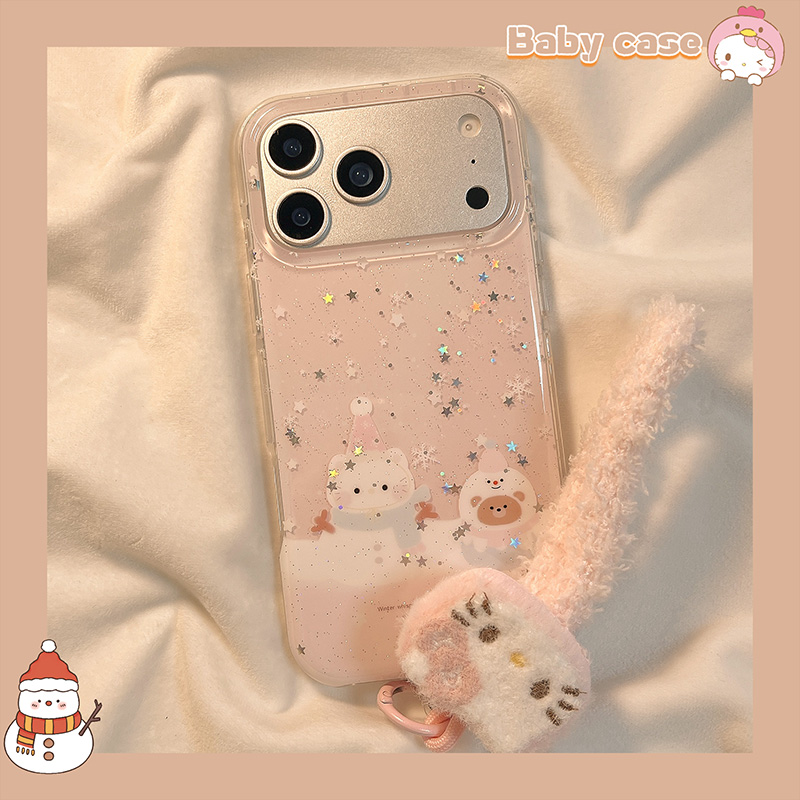 少女粉色KT猫小熊适用苹果手机壳