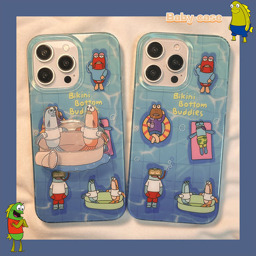 趣味卡通路人鱼适用苹果手机壳