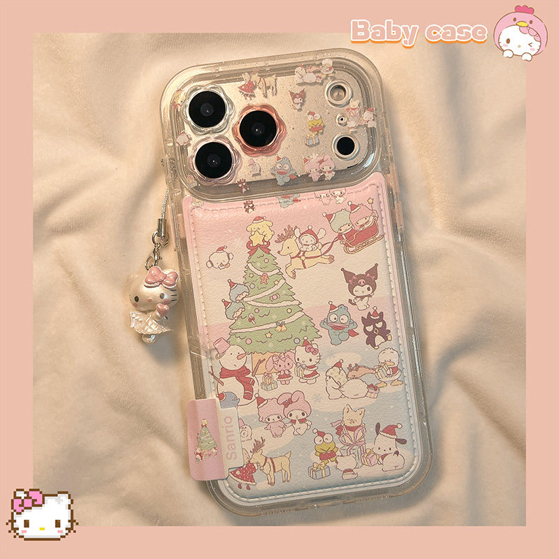 北比趣味可爱圣诞树库洛米KT猫适用苹果17promax手机壳ip