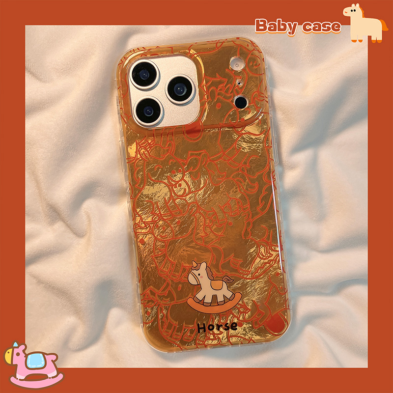 创意个性线条小马适用苹果手机壳