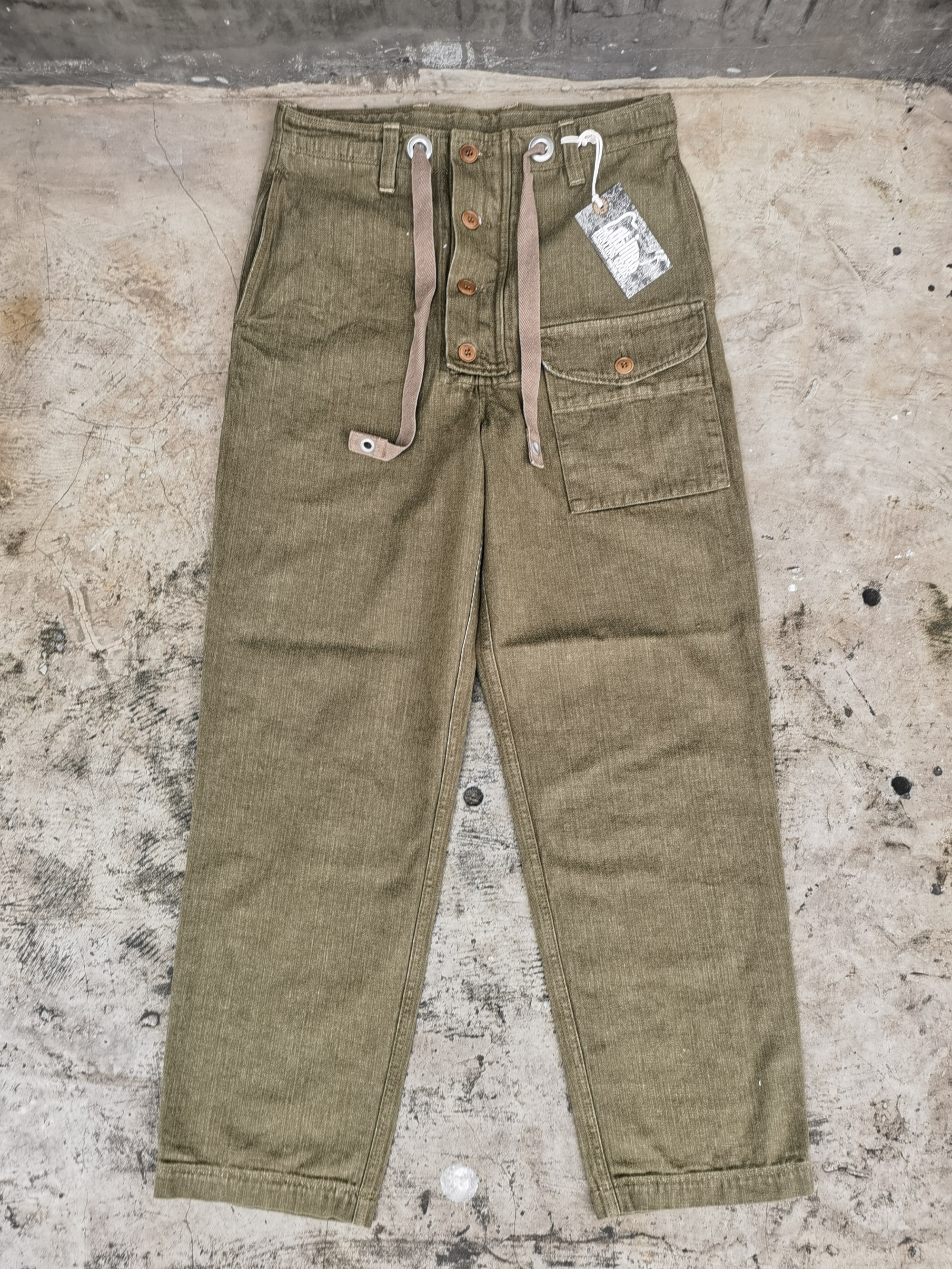 colimbo海军绿牛仔军事长裤