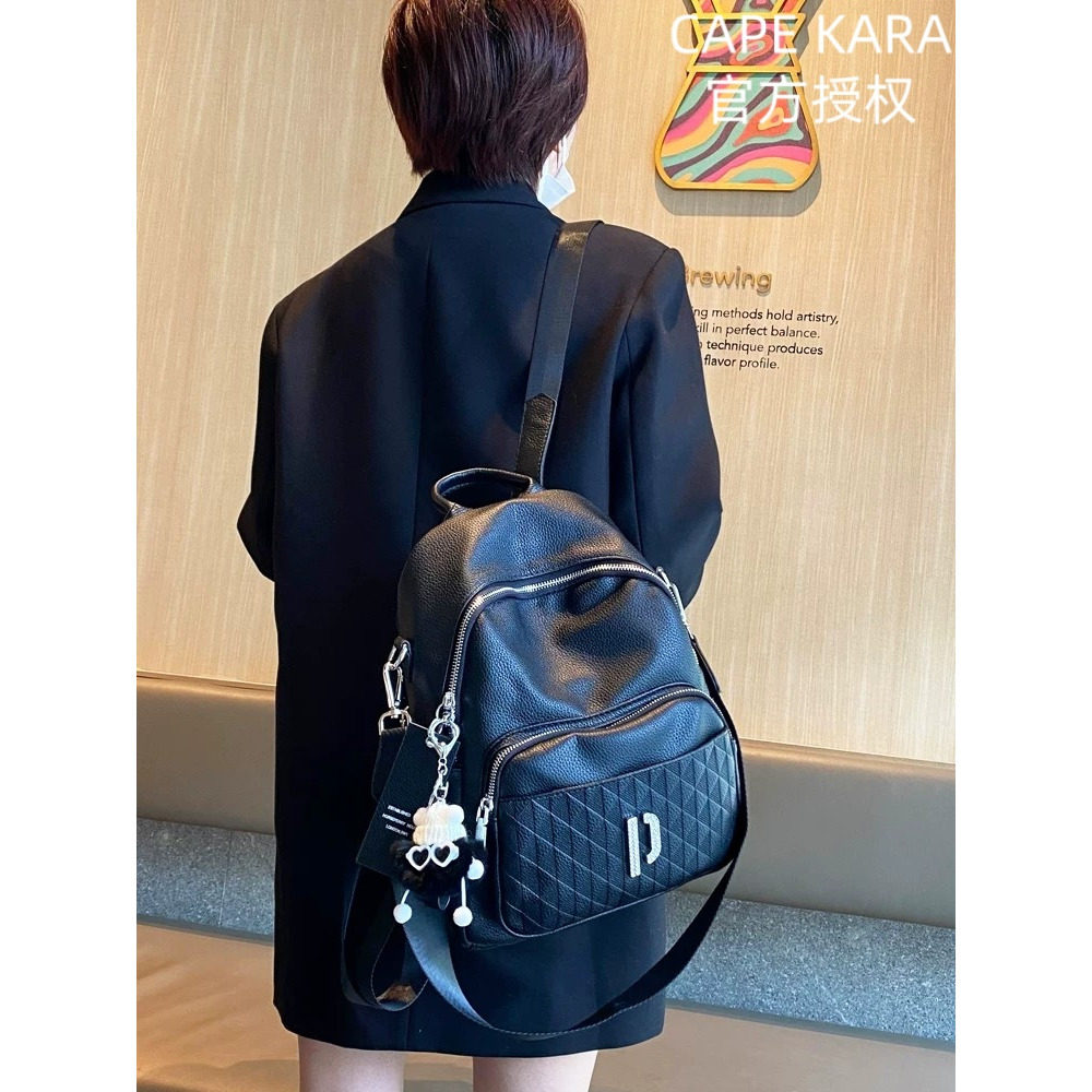 CapeKara百搭休闲双肩包软牛皮