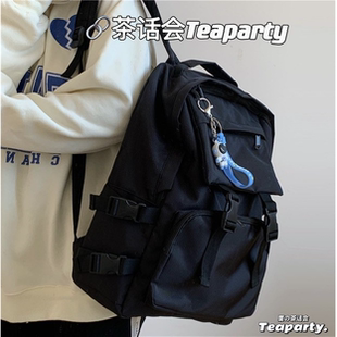 英国 MK DW经典暗黑风简约百搭日常书包女 韩版高中学生日系原宿i