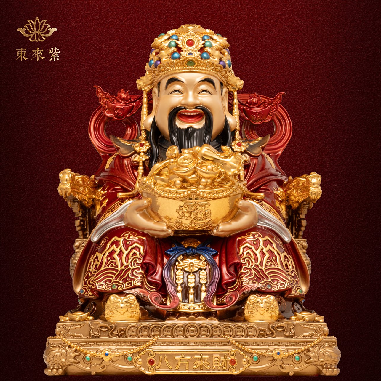 东来紫文财神佛像招财供奉神像纯铜范蠡铜像比干财神爷店铺家用