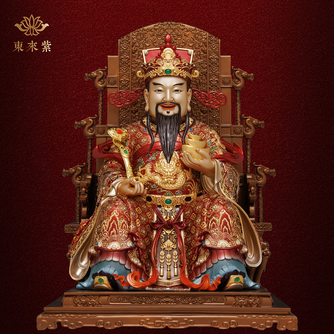 东来紫重工文财神佛像招财供奉神像纯铜范蠡铜像比干财神爷店铺