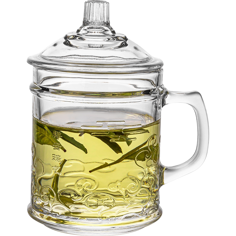 乐唯诗浮雕玻璃杯泡茶杯