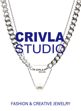 韩版珍珠钛钢ins潮风双层锁骨链