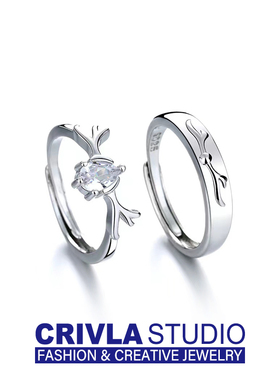 一鹿有你戒指男女情侣森系小清新