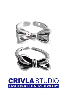 蝴蝶结开口食指戒指小众设计感