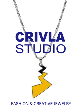 CRIVLA皮卡丘闪电尾巴项链2025年男女ins嘻哈小众设计高级感链子