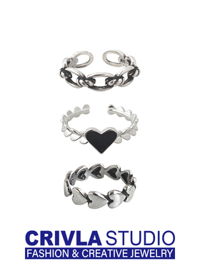 crivla韩国食指开口小众设计戒指