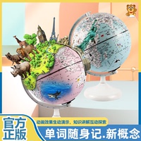孩悦星空20cm灯光地球仪AR语音家教音响台灯AR早教故事机学习小学生用立体摆件儿童早教玩具男女孩生日礼物3-7岁3d立体世界地图