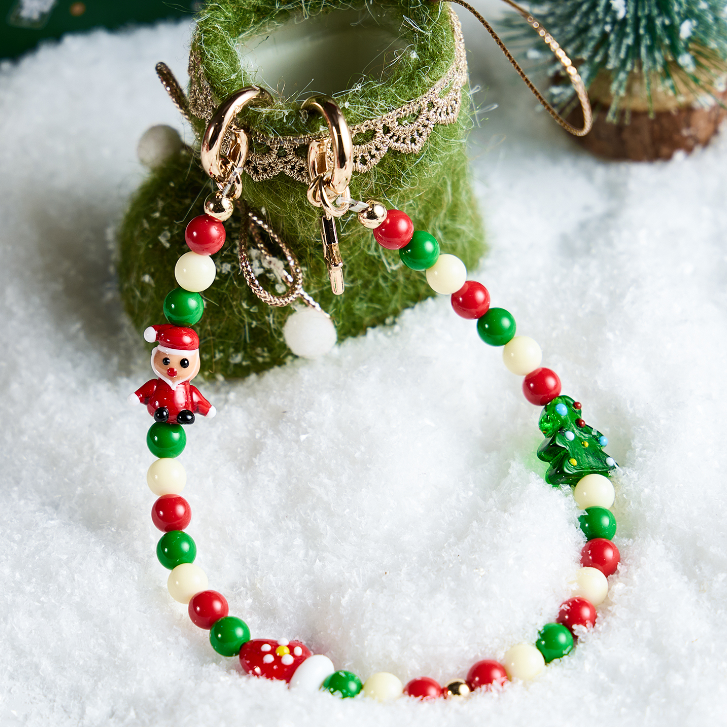 Custype手机链Christmas圣诞节限定款手机壳挂饰手腕挂绳饰品短串珠链条包包钥匙扣吊坠ins风高级感创意设计