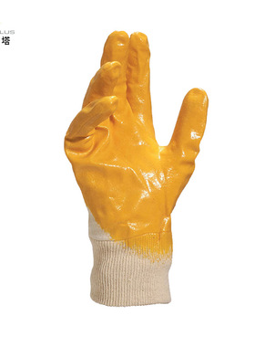 代尔塔丁腈手套201015涂层防护耐磨损耐油透气搬运建筑机械加工