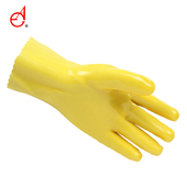 东亚防化手套耐酸碱棉浸塑耐油工业劳保胶手套耐磨加厚防水手套