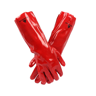 代尔塔手套PVC硫化耐磨耐撕裂防化耐酸碱201402工厂40cm化工防护