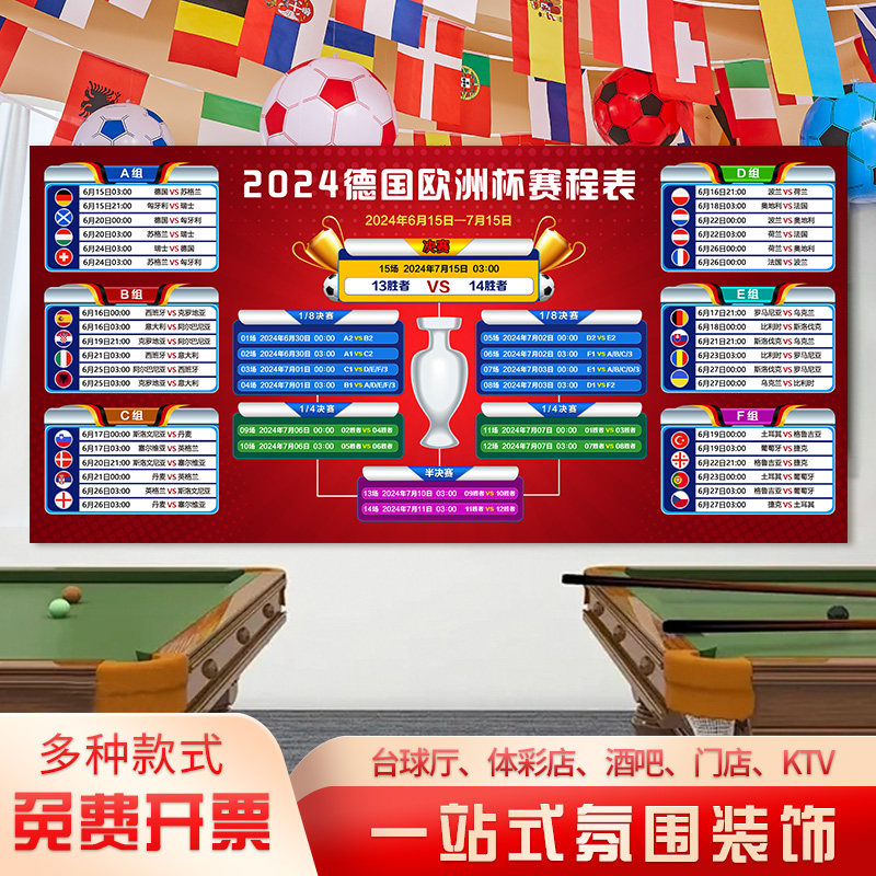 2024欧洲杯赛程表对阵图海报壁画