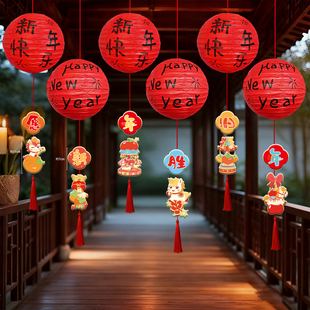 2026新款灯笼挂饰春节喜庆吊饰商场酒店门店节日氛围场景布置装饰