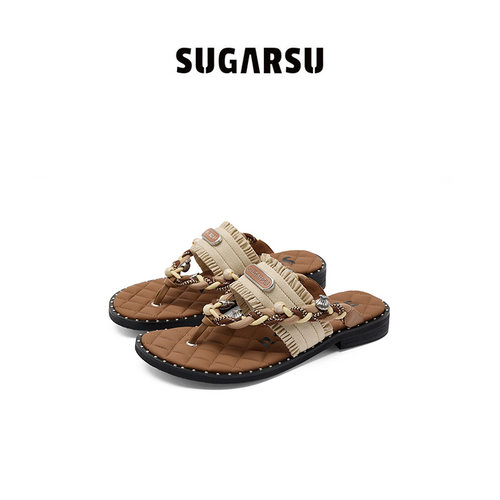 SugarSu酥履度假沙滩编织拖