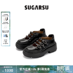 女 厚底增高羊皮玛丽珍单鞋 李兰迪徐艺洋同款 SUGARSU酥履春季