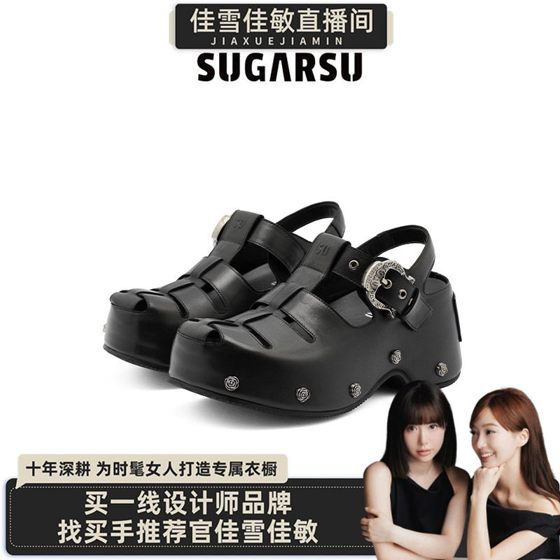 【佳雪佳敏直播精选】SUGARSU 酥履26春夏季新厚底增高罗马凉鞋女