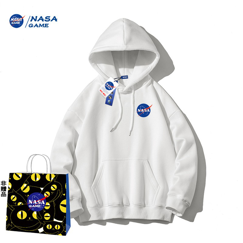 NASA GAME联名2023秋季新品卫衣男女圆领连帽潮牌宽松情侣上衣服
