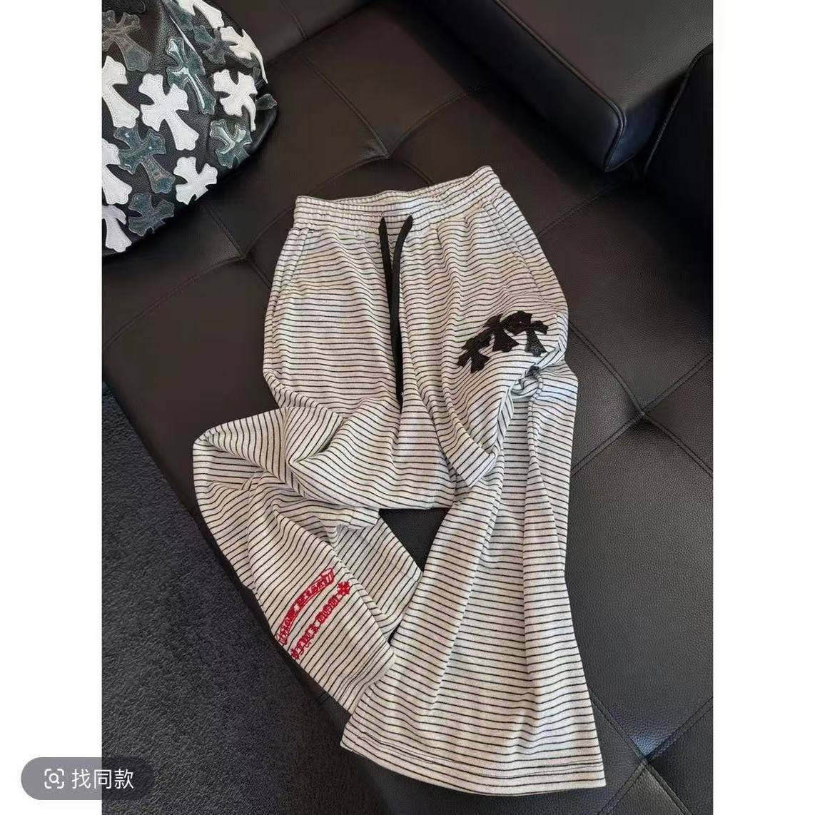 Rebornmoi【vivi老板娘】条纹微弹力秋季吸汗休闲裤运动KZ485