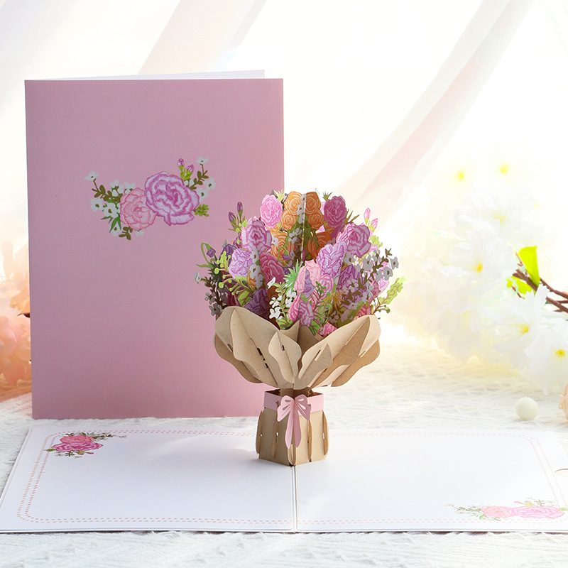 thank you teacher flower greeting farewell card 立体花束大卡