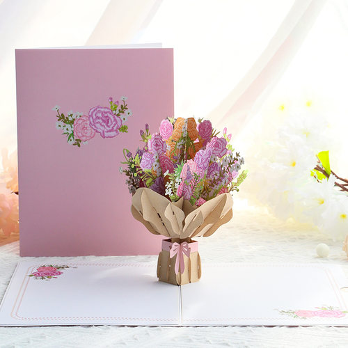 thank you teacher flower greeting farewell card 立体花束大卡
