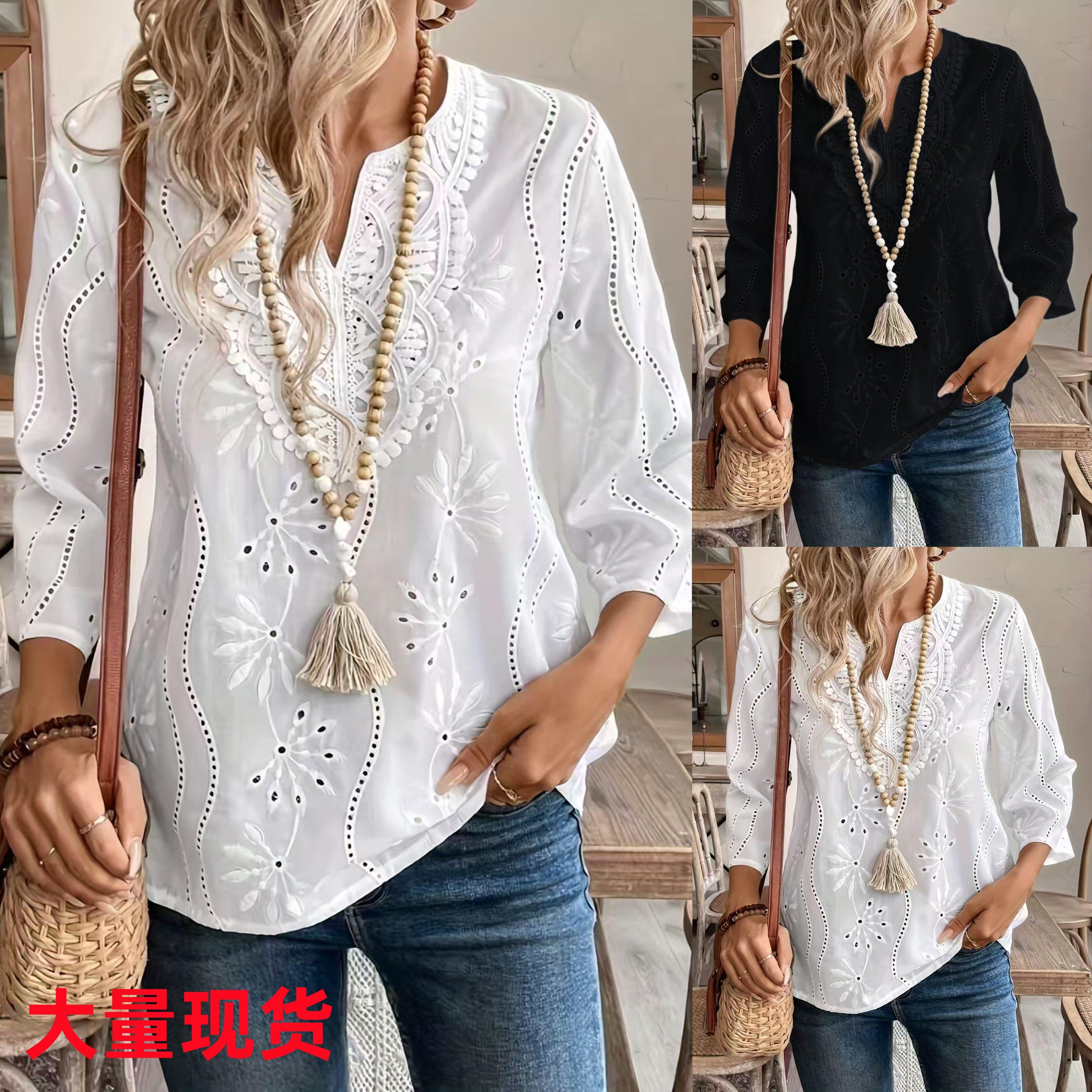欧美女装秋季新款宽松型V