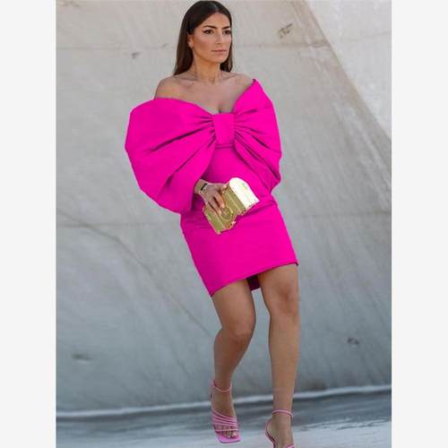 欧美大码蝴蝶结设计感时尚性感连衣裙PlusSize Sexy  Party Dress