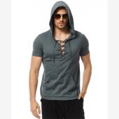 新款 男式 短袖 外贸大码 连帽休闲时尚 2023夏季 Men 全棉T恤衫 男装