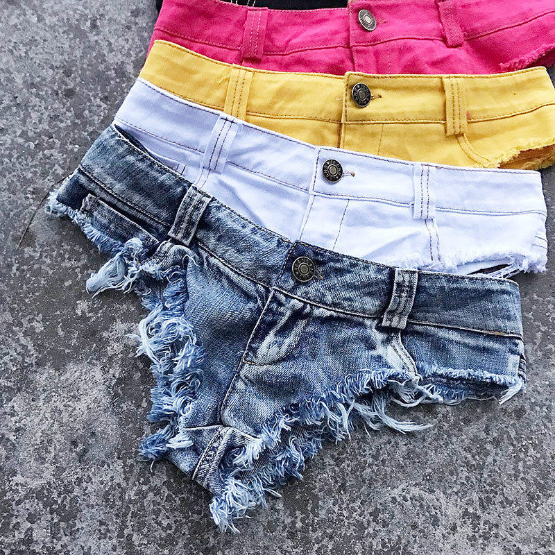 New low rise casual denim shorts女士新款低腰休闲牛仔超短裤